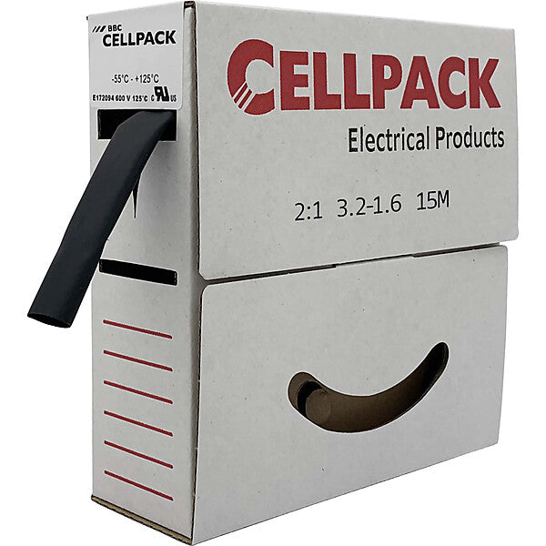 BBC Cellpack Schrumpfschlauch in Abrollbox 15m SB 3.2-1.6 sw